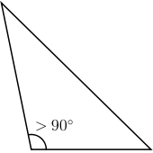  Obtuse: One angle is greater than 90 degrees