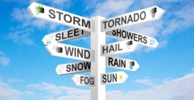 Weather Signpost — Stock Photo, Image