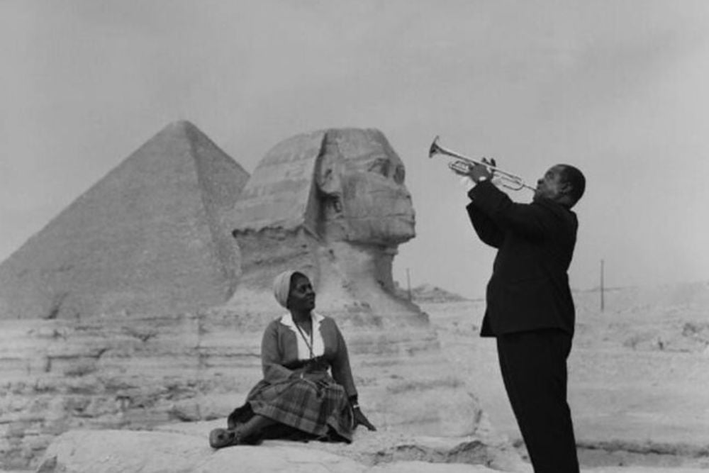 Giza, Egypt 1961. Louis Armstrong performing for his wife.… | Flickr