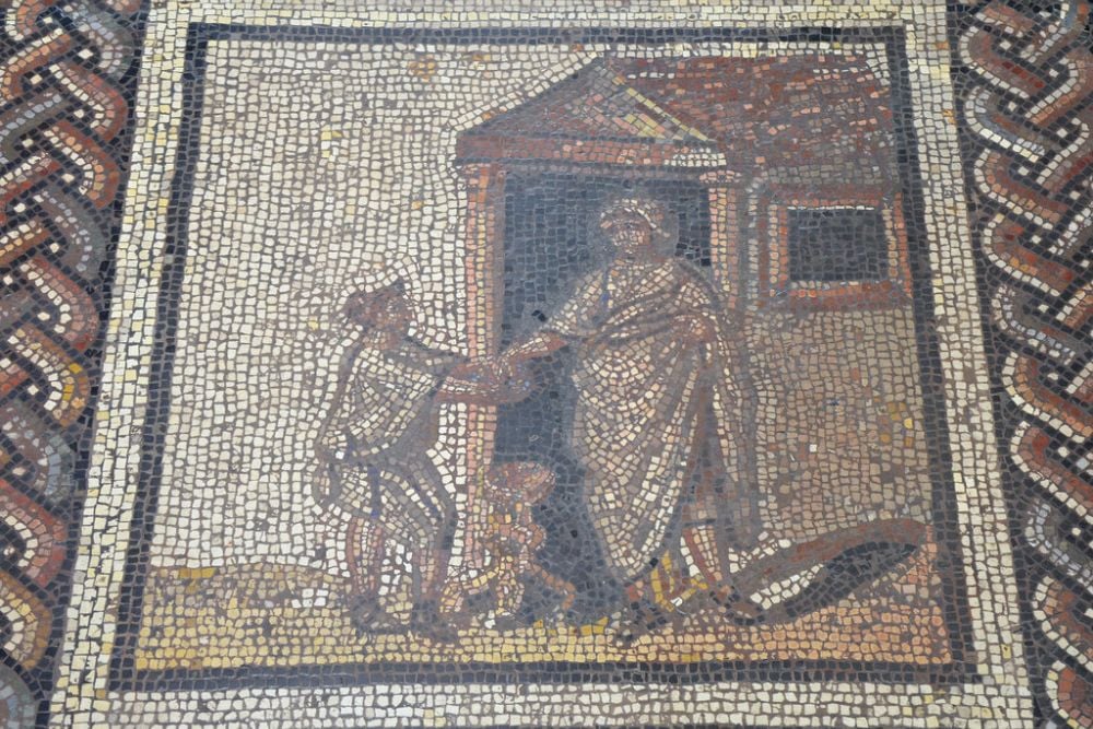 Mosaic depicting a rustic calendar, panel showing the Comp… | Flickr