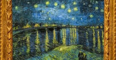 Starry Night Rhone 1888 Vincent Van Gogh View Rhne Which — Stock Photo, Image