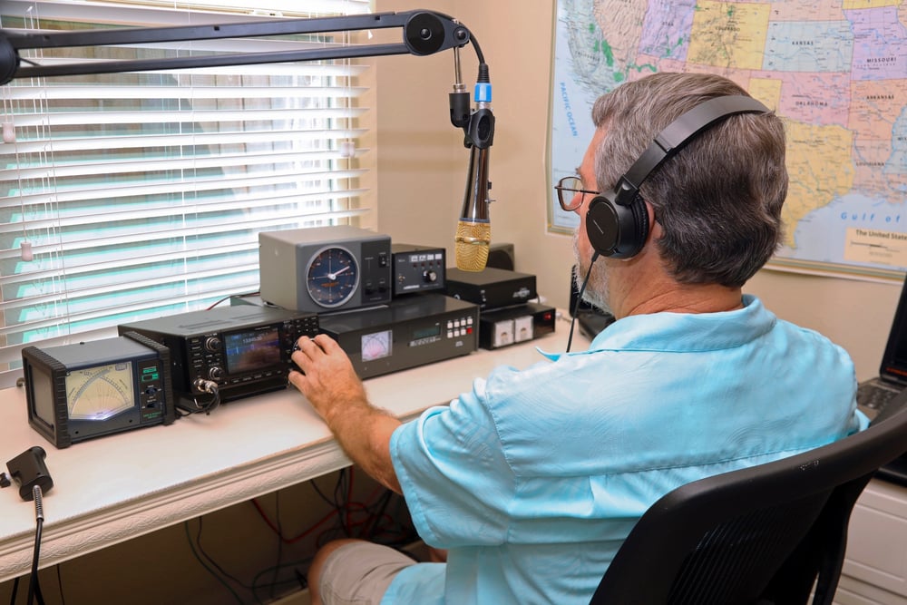 Amatuer Ham Radio Operater — Stock Photo, Image