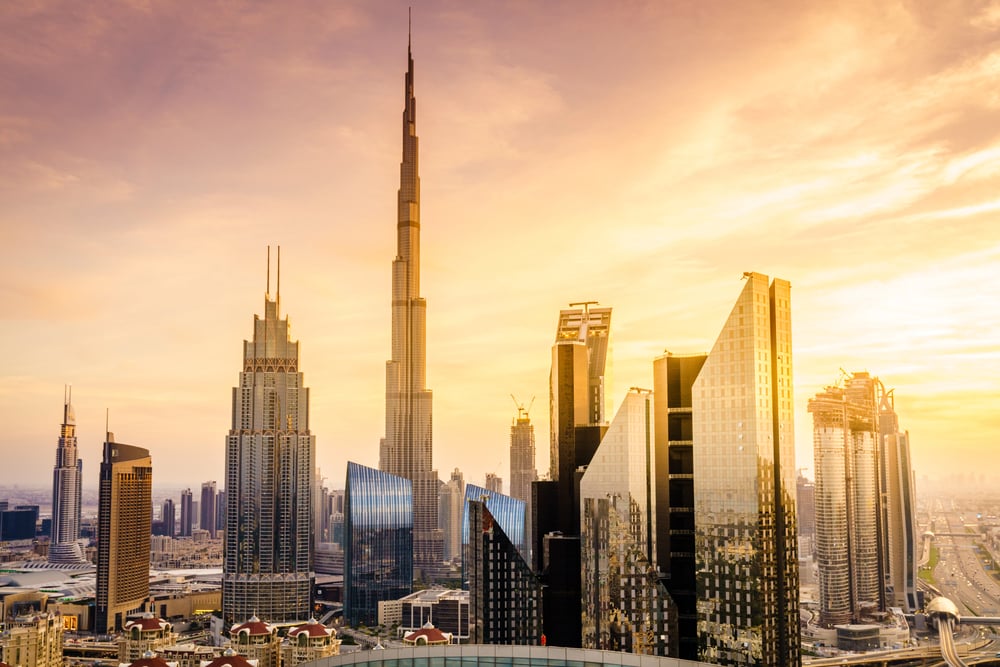 Dubai downtown skyline — Stock Photo, Image