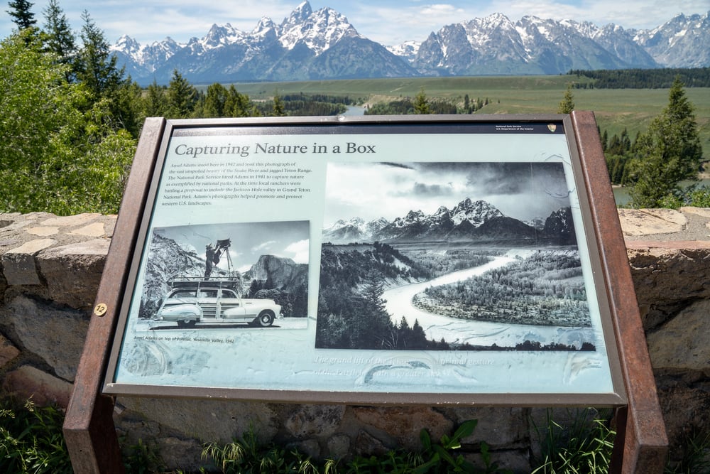 Wyoming Usa June 2020 Storyboard Interpretive Sign Snake River Overlook — Stock Photo, Image