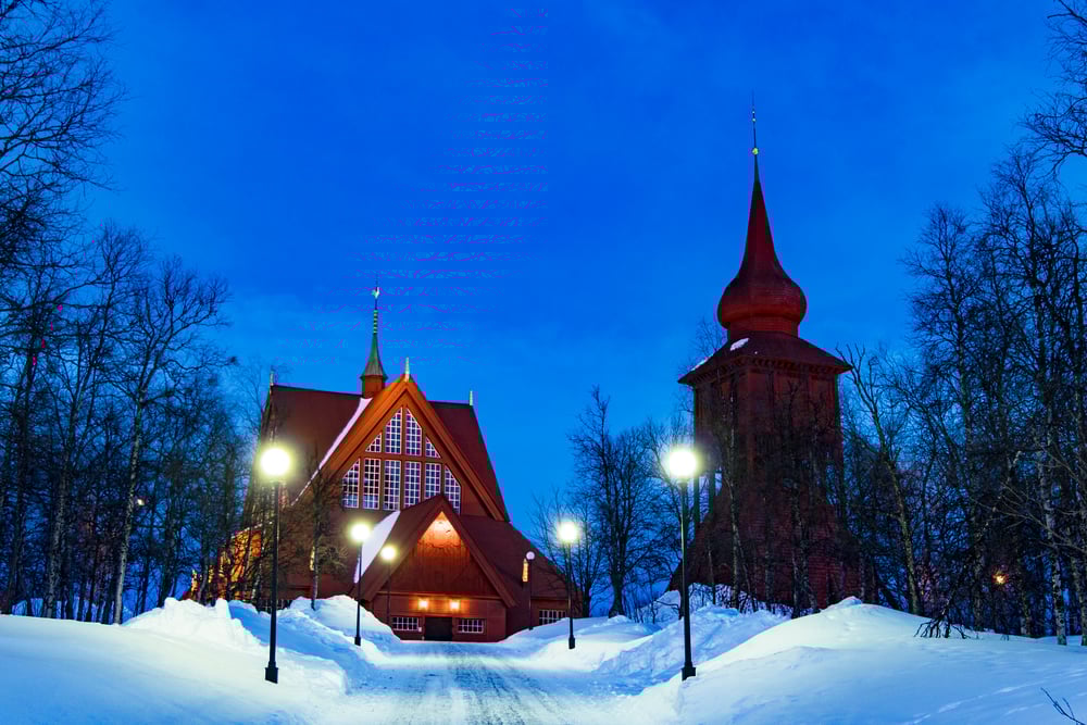 Kiruna Sweden Wooden Church Kiruna Built 1911 — Stock Photo, Image