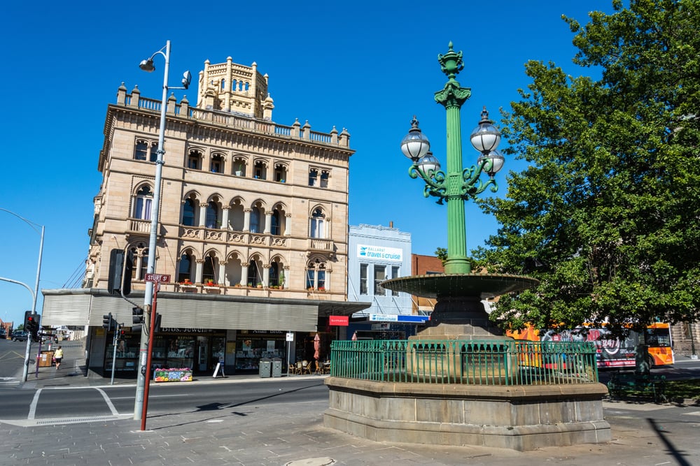 Ballarat Victoria Australia March 2017 Burke Wills Fountain Sturt Street — Stock Photo, Image