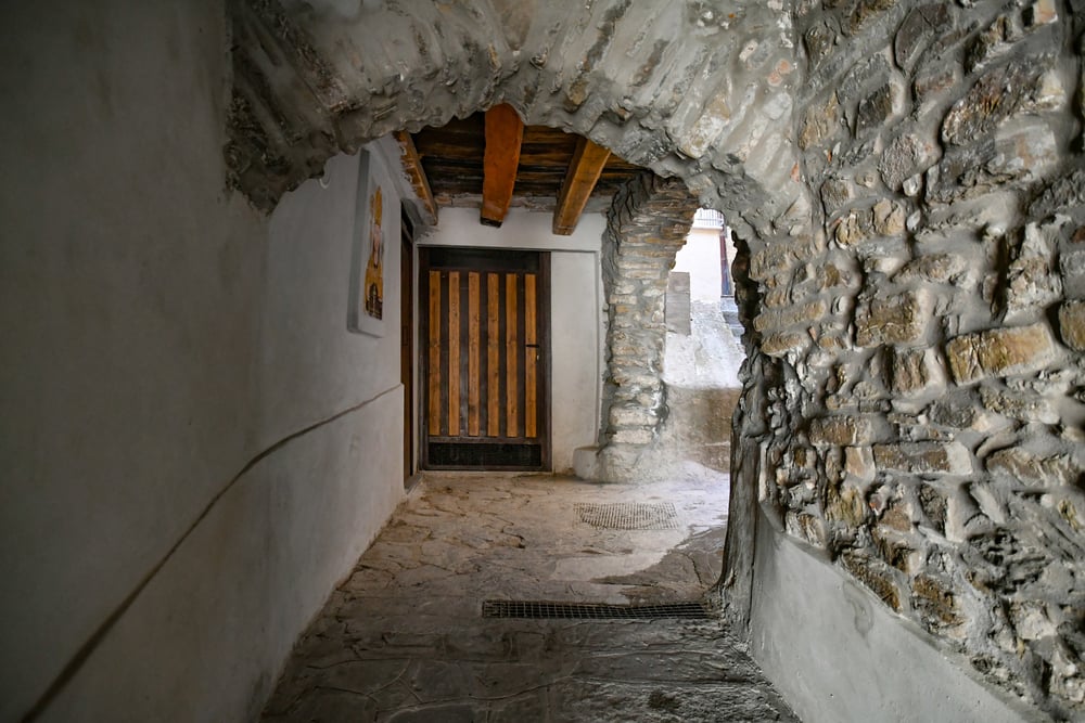 Narrow Street Old Stone Houses Castellabate Medieval Town Salerno Province — Stock Photo, Image