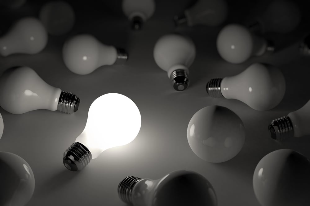 Lit light bulb — Stock Photo, Image"