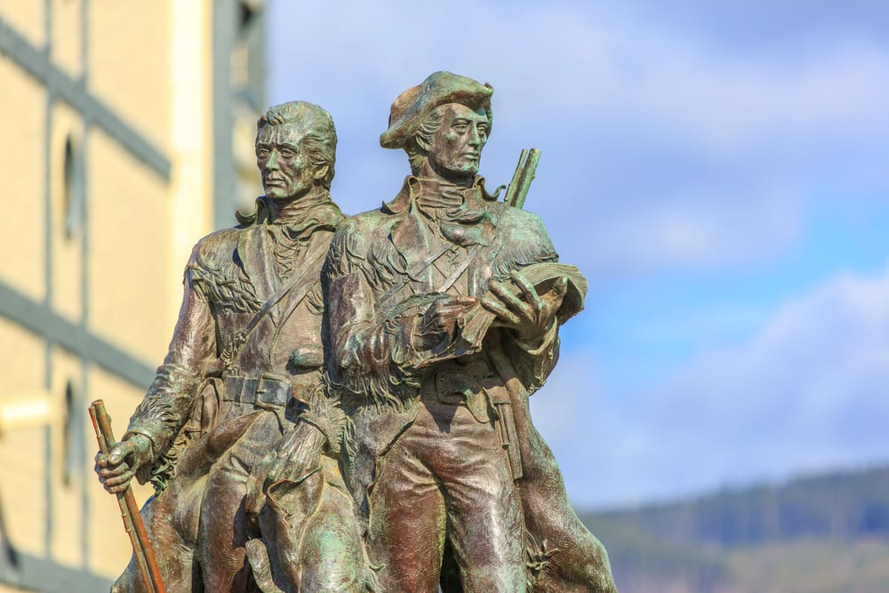 Lewis and Clark Statue in Seaside, Oregon — Stock Photo, Image