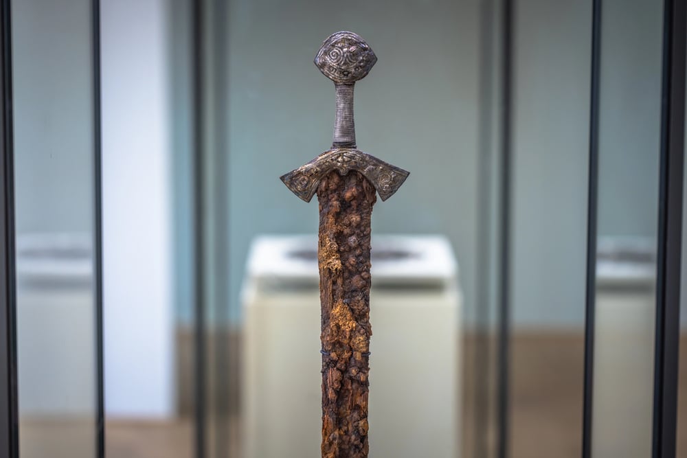 Oslo February 2023 Ancient Viking Swords Historical Museum Oslo Norway — Stock Photo, Image