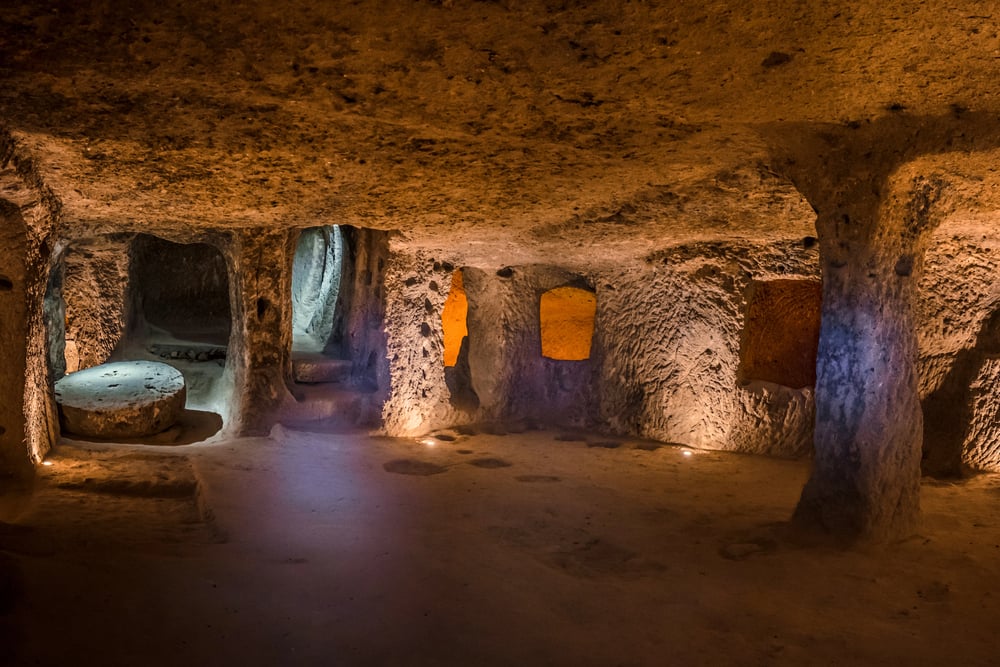 Explore Derinkuyu Ancient Multi Level Underground Cave City Cappadocia Travel — Stock Photo, Image