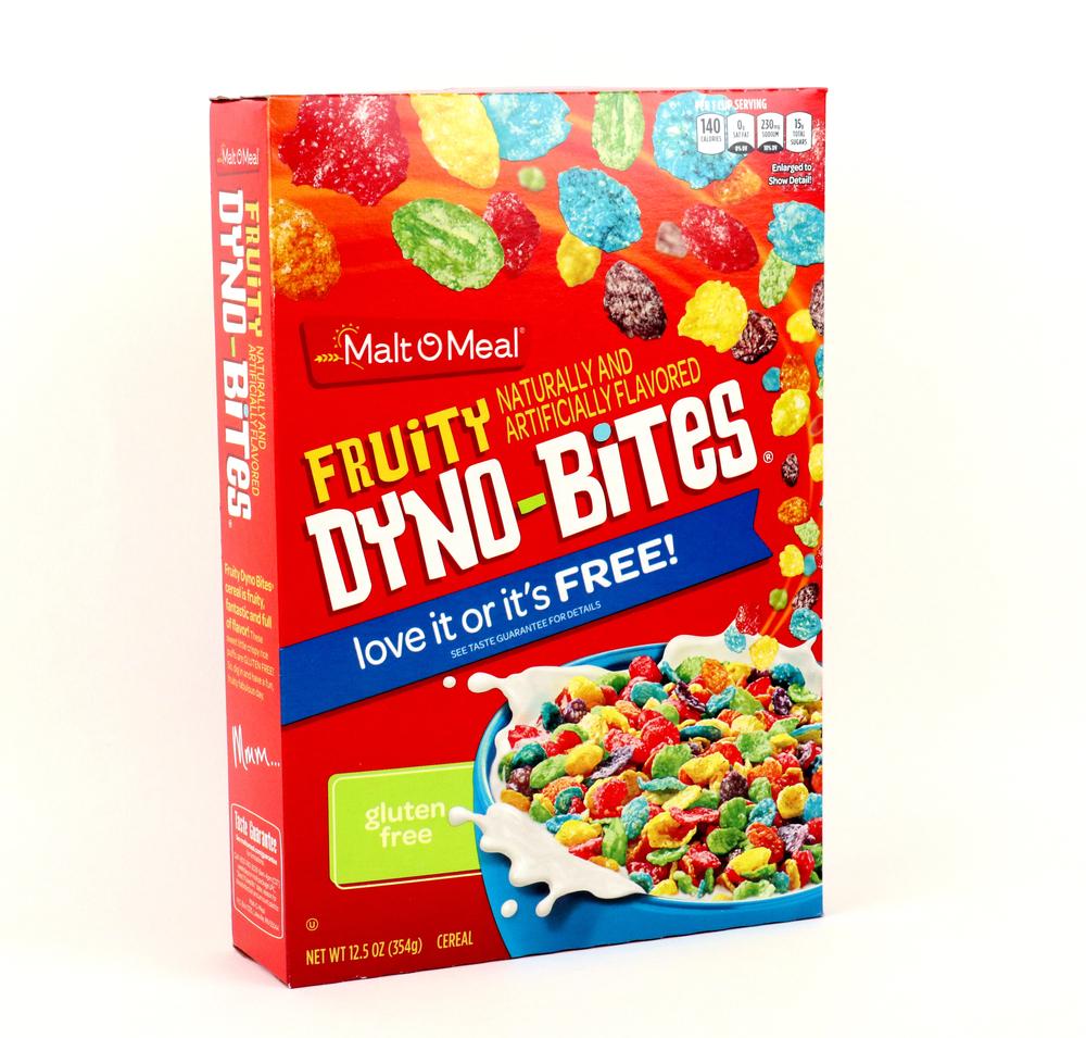 Spencer, Wisconsin, January, 10, 2019 Box of Malt O Meal Dyno Bites Cereal Malt O Meal was founded in 1919 as the Campbell Cereal Company — Photo by dcwcreations